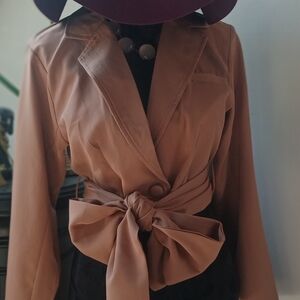 Chic Tan Top with Tie